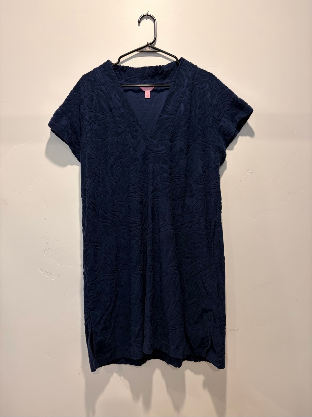 Lilly Pulitzer Navy Textured V-Neck Swim Coverup